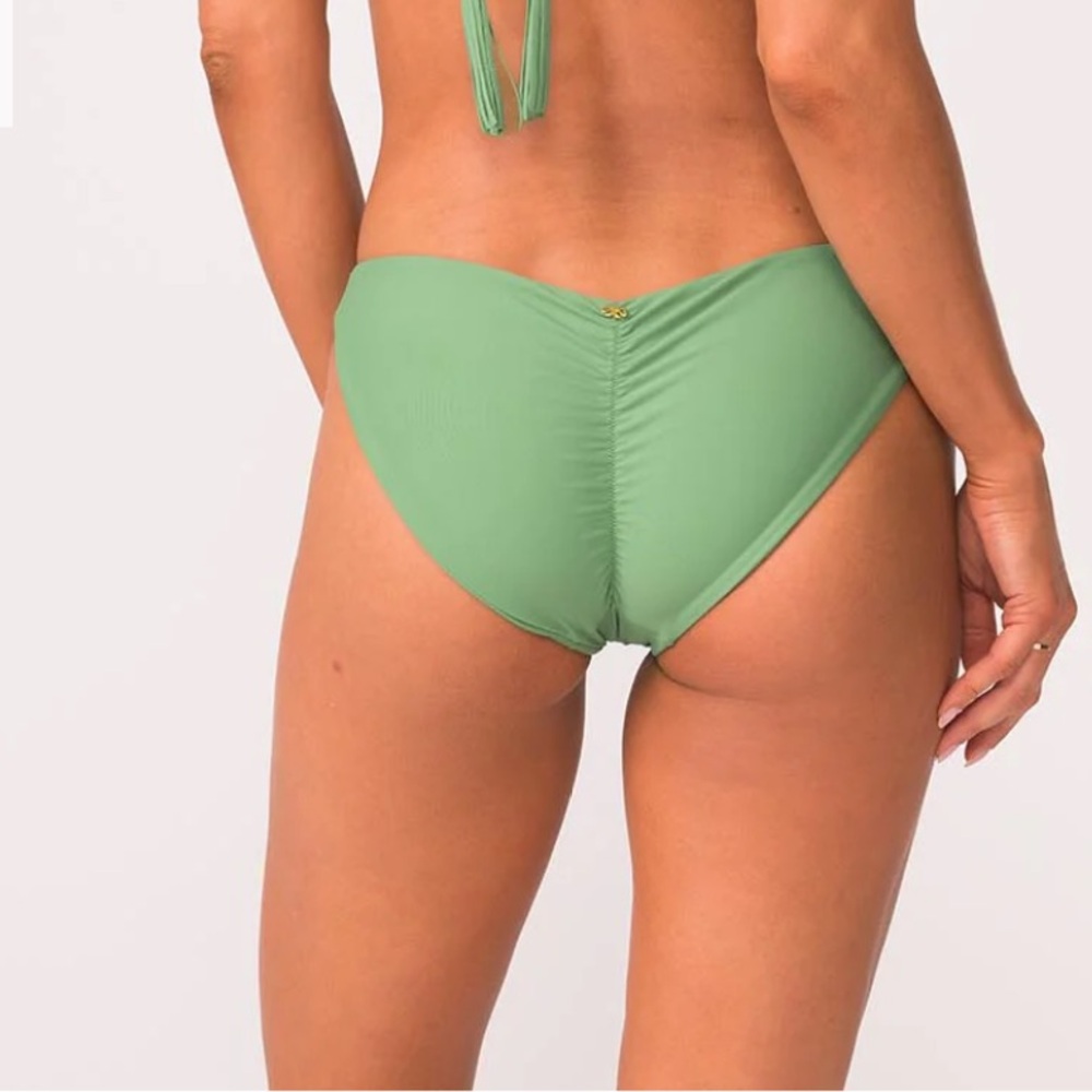 NWT PQ AGAVE HIGH CUT FULL RUCHED BOTTOMS